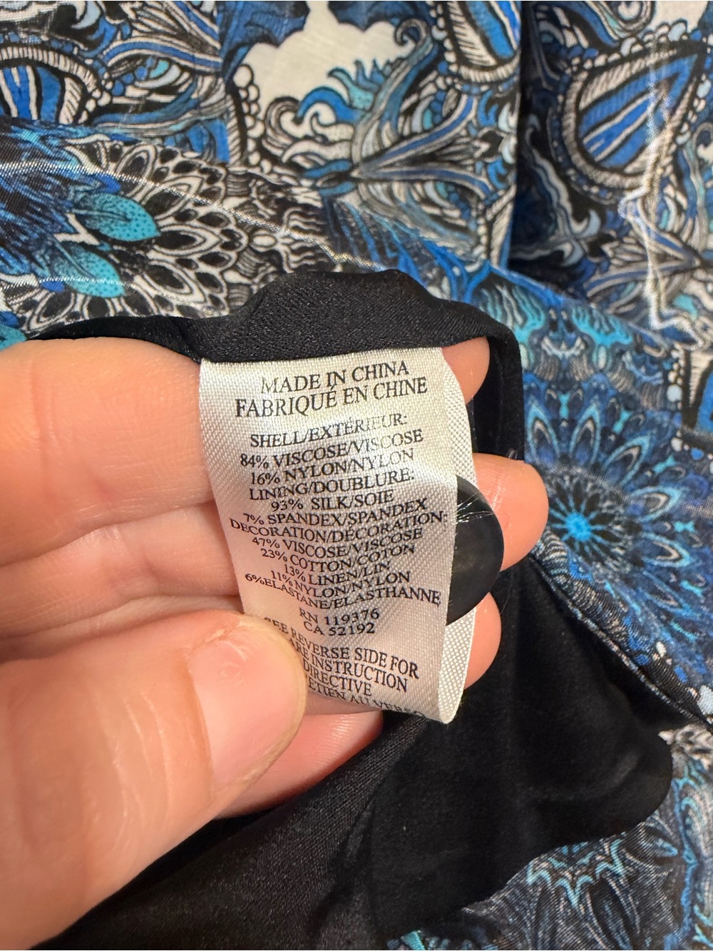 Helmut Lang Printed Blazer Size 6 Blue Multi Silk Paisley Designer Statement - Picture 6 of 6